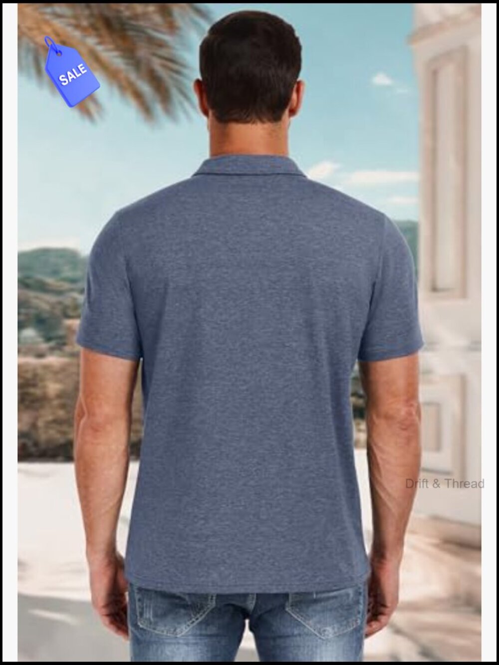 Men's Short Sleeve Polo Shirts Performance Cotton Golf Tops - Picture 3 of 7